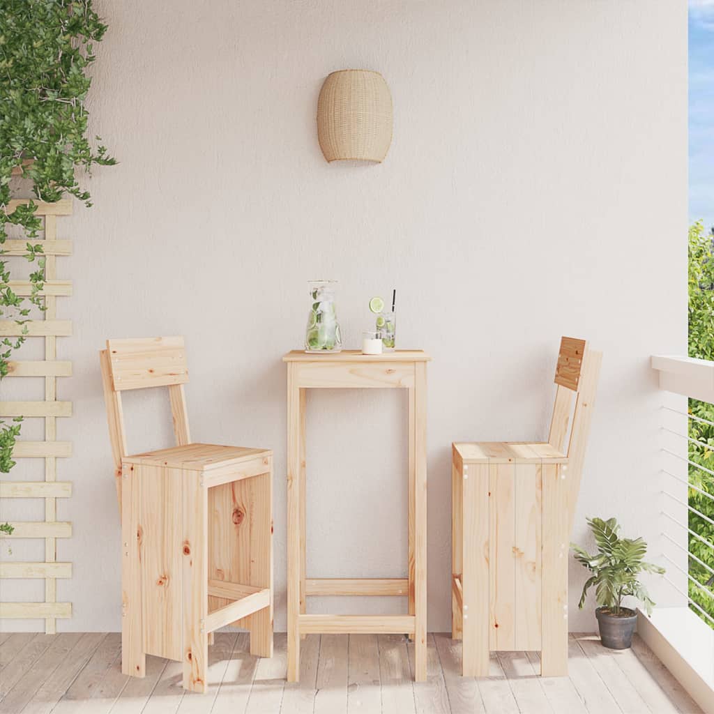vidaXL Bar Stools 2 pcs Solid Wood Pine