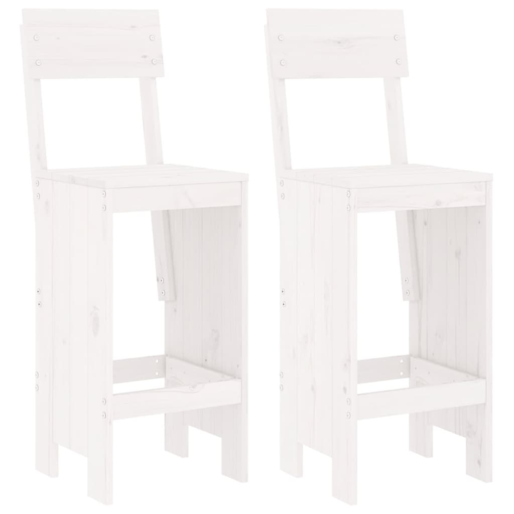 Bar Stools 2 pcs Solid Wood Pine White pine 115.5 cm 48.5 cm