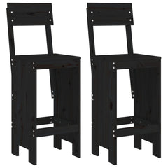 vidaXL Bar Stools 2 pcs Black 40x48.5x115.5 cm Solid Wood Pine 2