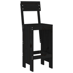 vidaXL Bar Stools 2 pcs Black 40x48.5x115.5 cm Solid Wood Pine 3