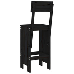 vidaXL Bar Stools 2 pcs Black 40x48.5x115.5 cm Solid Wood Pine 6