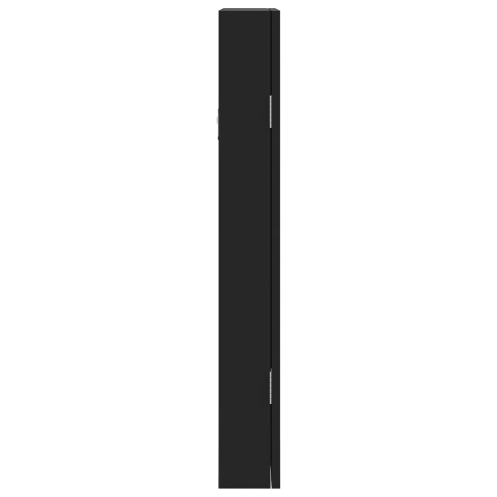 vidaXL Mirror Jewellery Cabinet Wall Mounted Black 30x8.5x67 cm 6