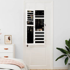 Mirror Jewellery Cabinet Wall Mounted 30x8,5x106 cm White