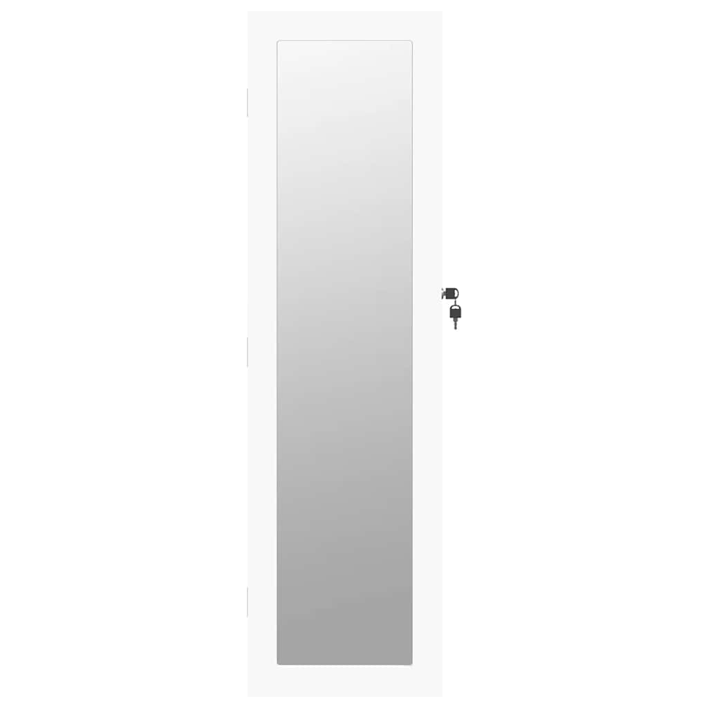 Mirror Jewellery Cabinet Wall Mounted 30x8,5x106 cm White