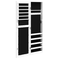 Mirror Jewellery Cabinet Wall Mounted 30x8,5x106 cm White