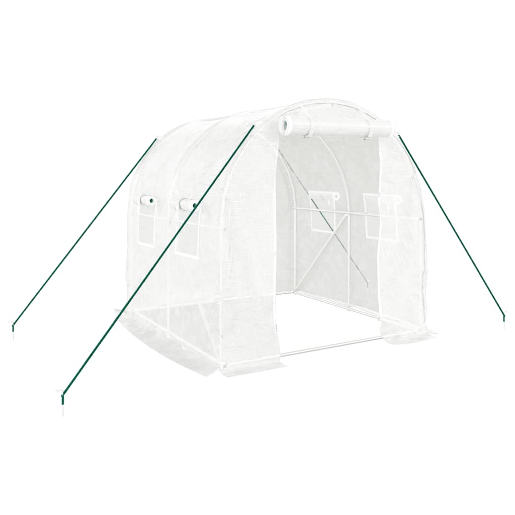 Greenhouse with Steel Frame 8 m² White 2 x 2 x 2 m