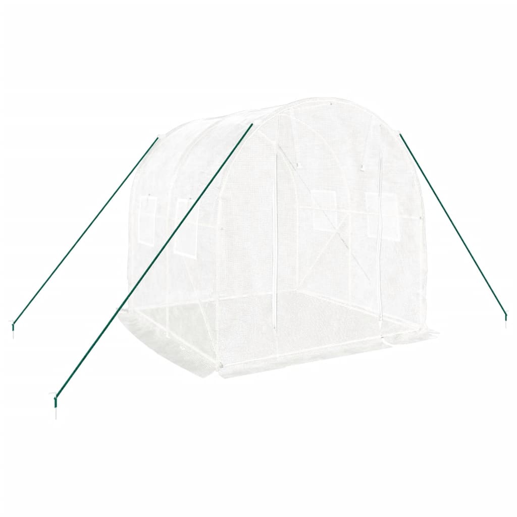 Greenhouse with Steel Frame 8 m² White 2 x 2 x 2 m