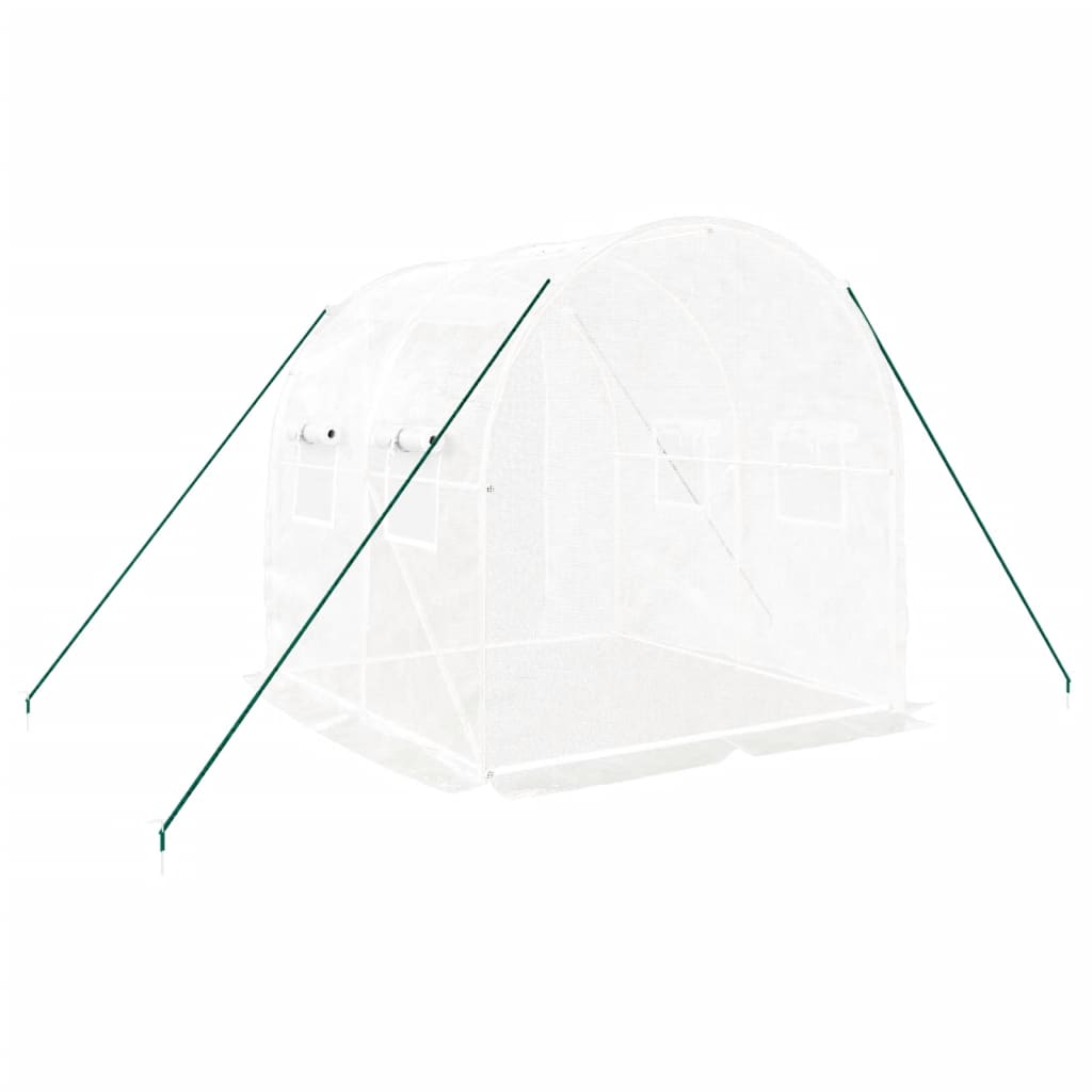 Greenhouse with Steel Frame 8 m² White 2 x 2 x 2 m