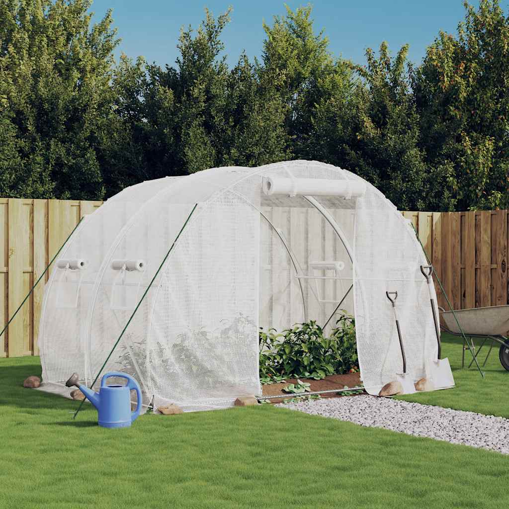 Greenhouse with Steel Frame 6 m² White 3 m 2 m