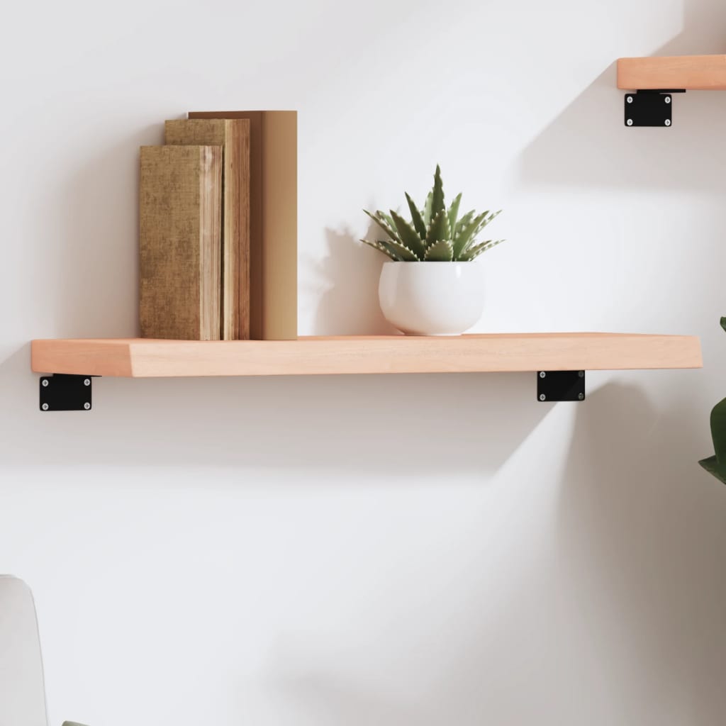 vidaXL Wall Shelf 60x20x4 cm Untreated Solid Wood Oak 1