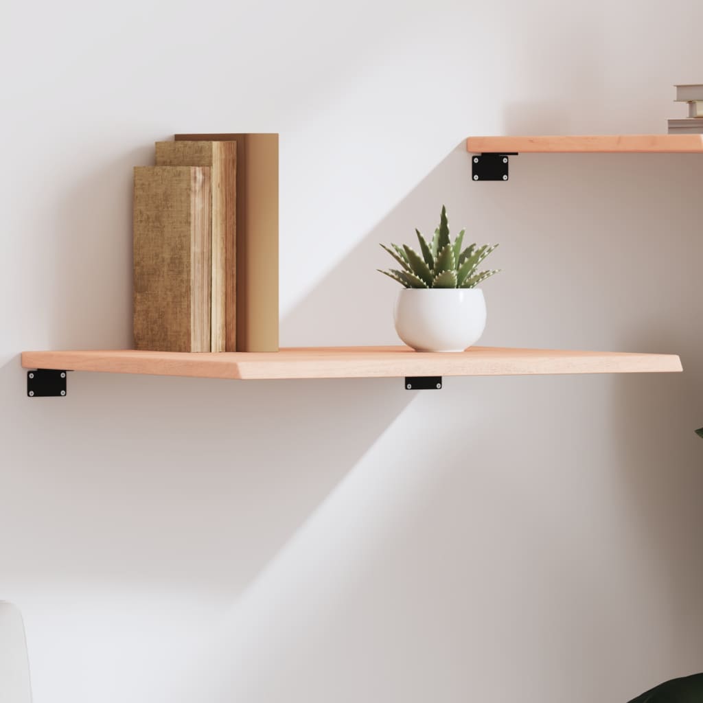 Wall Shelf Untreated Solid Wood Oak Natural Height 2 cm Width 60 cm 60 cm