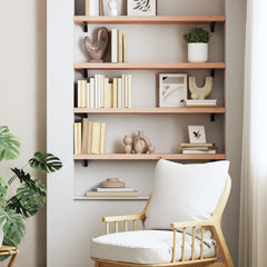 vidaXL Wall Shelf 80x20x4 cm Untreated Solid Wood Oak 3