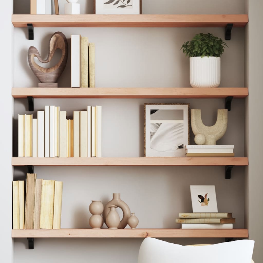 vidaXL Wall Shelf 80x20x4 cm Untreated Solid Wood Oak 1