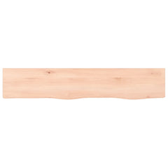 vidaXL Wall Shelf 100x20x2 cm Untreated Solid Wood Oak 4
