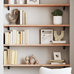 vidaXL Wall Shelf 100x20x2 cm Untreated Solid Wood Oak 1