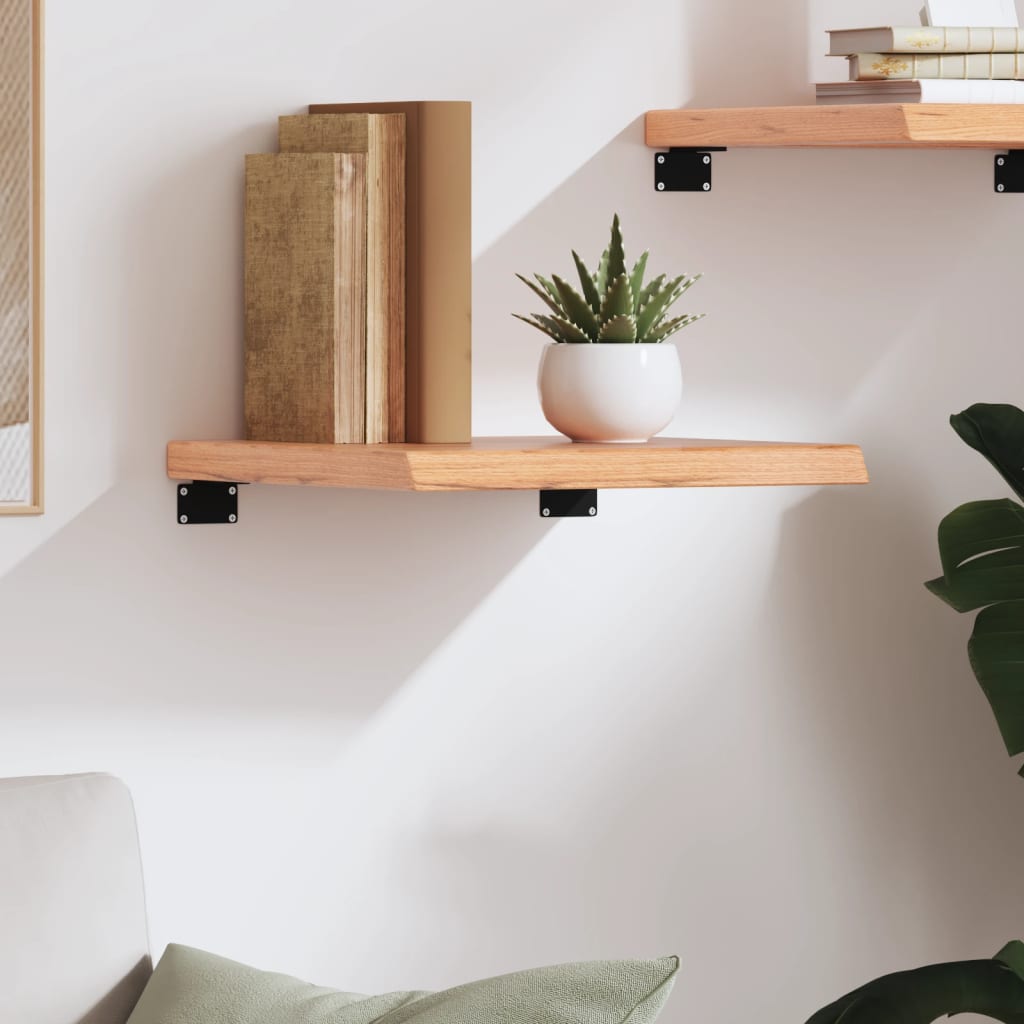 vidaXL Wall Shelf Light Brown 40x40x(2-4) cm Treated Solid Wood Oak 3