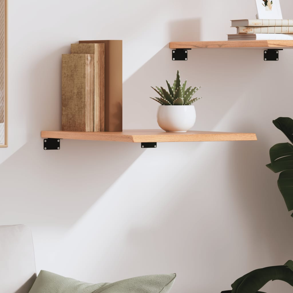 vidaXL Wall Shelf Light Brown 40x50x2 cm Treated Solid Wood Oak 3