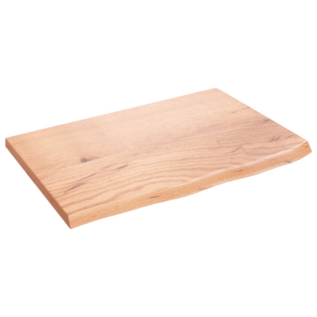 Wall Shelf Treated Solid Wood Oak Light Brown Height 2 cm Width 60 cm 40 cm