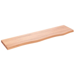 vidaXL Wall Shelf Light Brown 80x20x2 cm Treated Solid Wood Oak 2