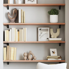 vidaXL Wall Shelf Light Brown 80x20x2 cm Treated Solid Wood Oak 1