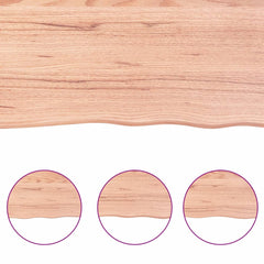 vidaXL Wall Shelf Light Brown 100x30x(2-4) cm Treated Solid Wood Oak 6
