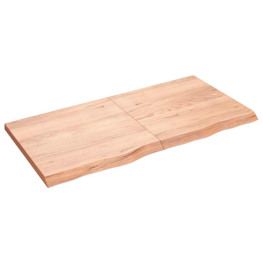 vidaXL Wall Shelf Light Brown 120x60x(2-4) cm Treated Solid Wood Oak 1