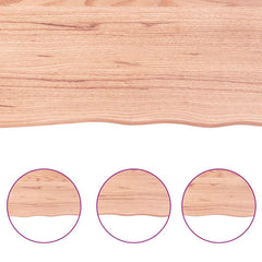 vidaXL Wall Shelf Light Brown 120x60x(2-6) cm Treated Solid Wood Oak 5