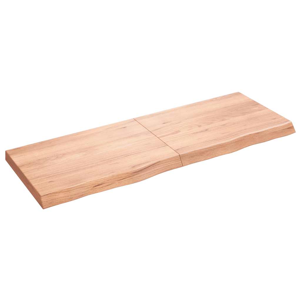 vidaXL Wall Shelf Light Brown 140x50x(2-6) cm Treated Solid Wood Oak 1