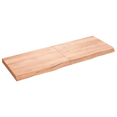 vidaXL Wall Shelf Light Brown 140x50x(2-6) cm Treated Solid Wood Oak 1