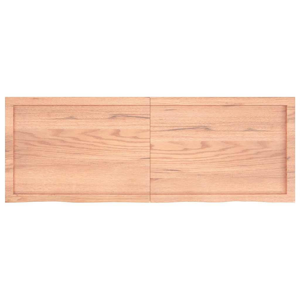 vidaXL Wall Shelf Light Brown 140x50x(2-6) cm Treated Solid Wood Oak 2