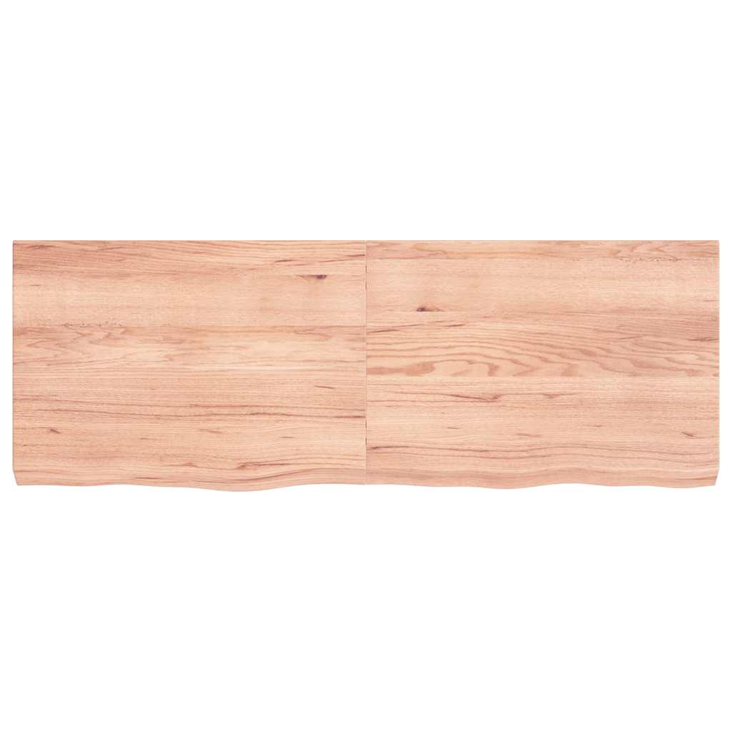 vidaXL Wall Shelf Light Brown 140x50x(2-6) cm Treated Solid Wood Oak 3