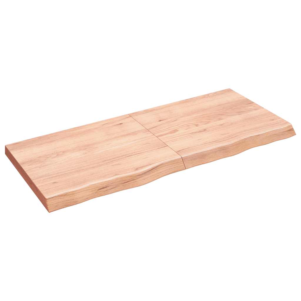 vidaXL Wall Shelf Light Brown 140x60x(2-6) cm Treated Solid Wood Oak 1