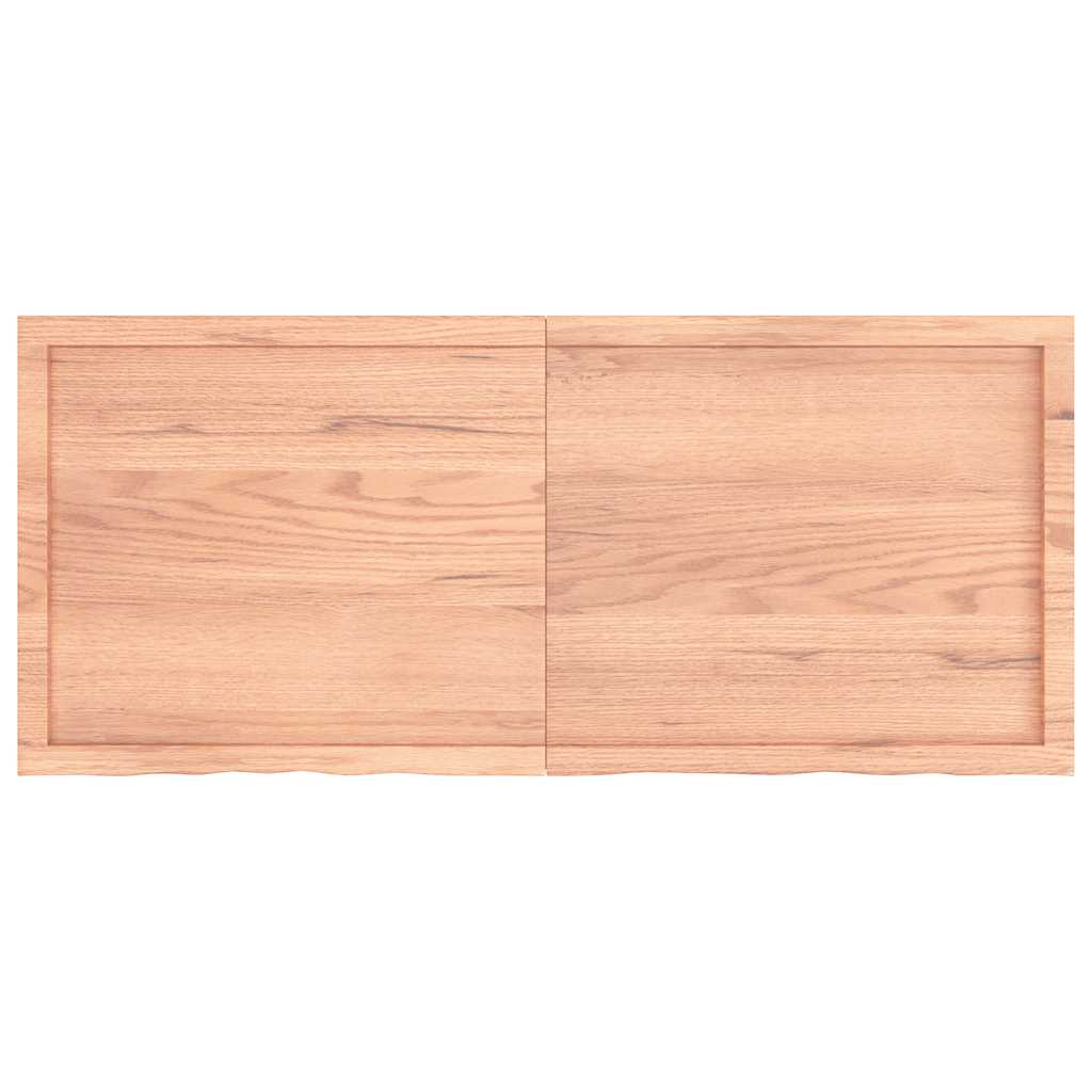 vidaXL Wall Shelf Light Brown 140x60x(2-6) cm Treated Solid Wood Oak 2