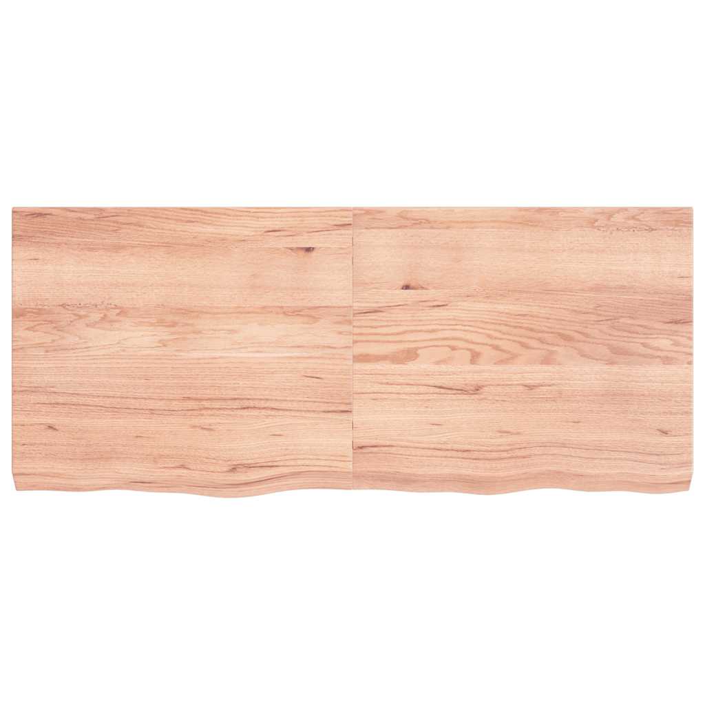 vidaXL Wall Shelf Light Brown 140x60x(2-6) cm Treated Solid Wood Oak 3