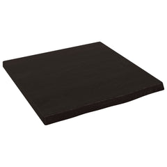 vidaXL Wall Shelf Dark Brown 40x40x2 cm Treated Solid Wood Oak 2