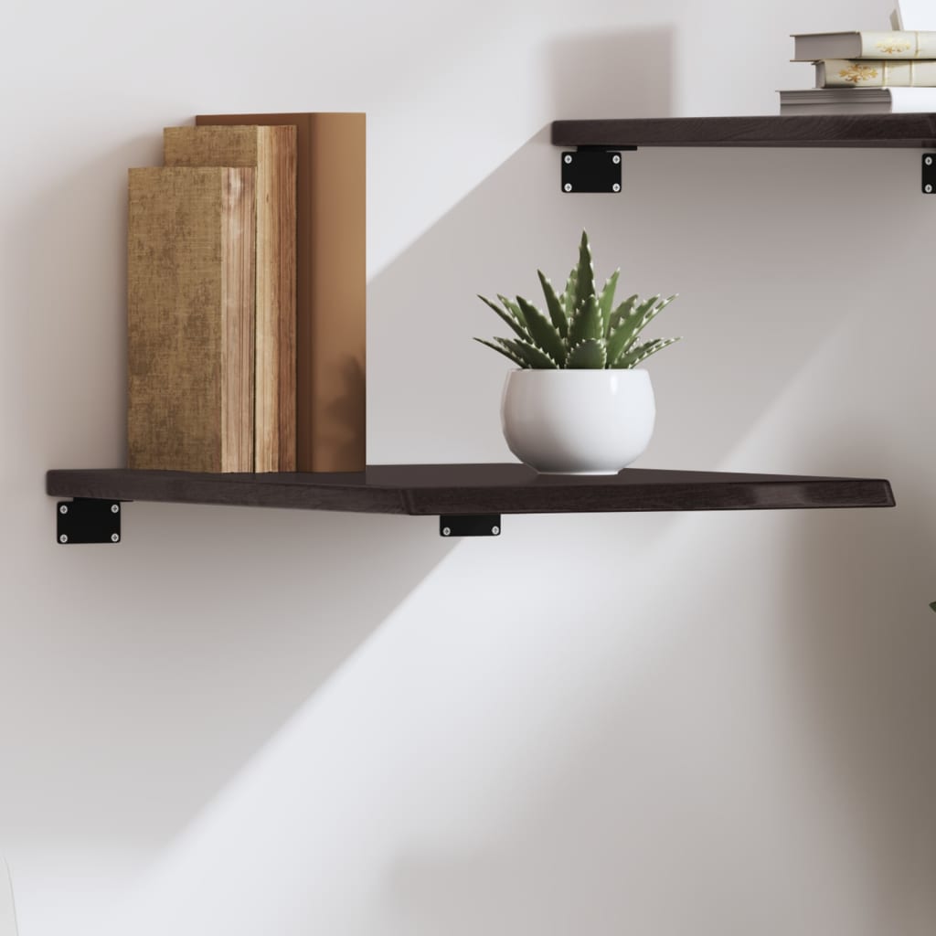 vidaXL Wall Shelf Dark Brown 40x60x2 cm Treated Solid Wood Oak 1