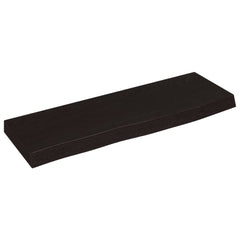 vidaXL Wall Shelf Dark Brown 60x20x4 cm Treated Solid Wood Oak 2