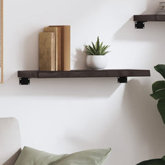 vidaXL Wall Shelf Dark Brown 60x20x4 cm Treated Solid Wood Oak 3