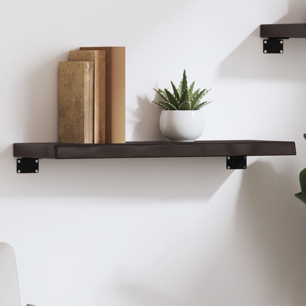 vidaXL Wall Shelf Dark Brown 60x20x4 cm Treated Solid Wood Oak 1