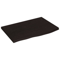 vidaXL Wall Shelf Dark Brown 60x40x2 cm Treated Solid Wood Oak 2