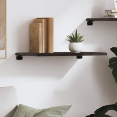 vidaXL Wall Shelf Dark Brown 60x40x2 cm Treated Solid Wood Oak 3