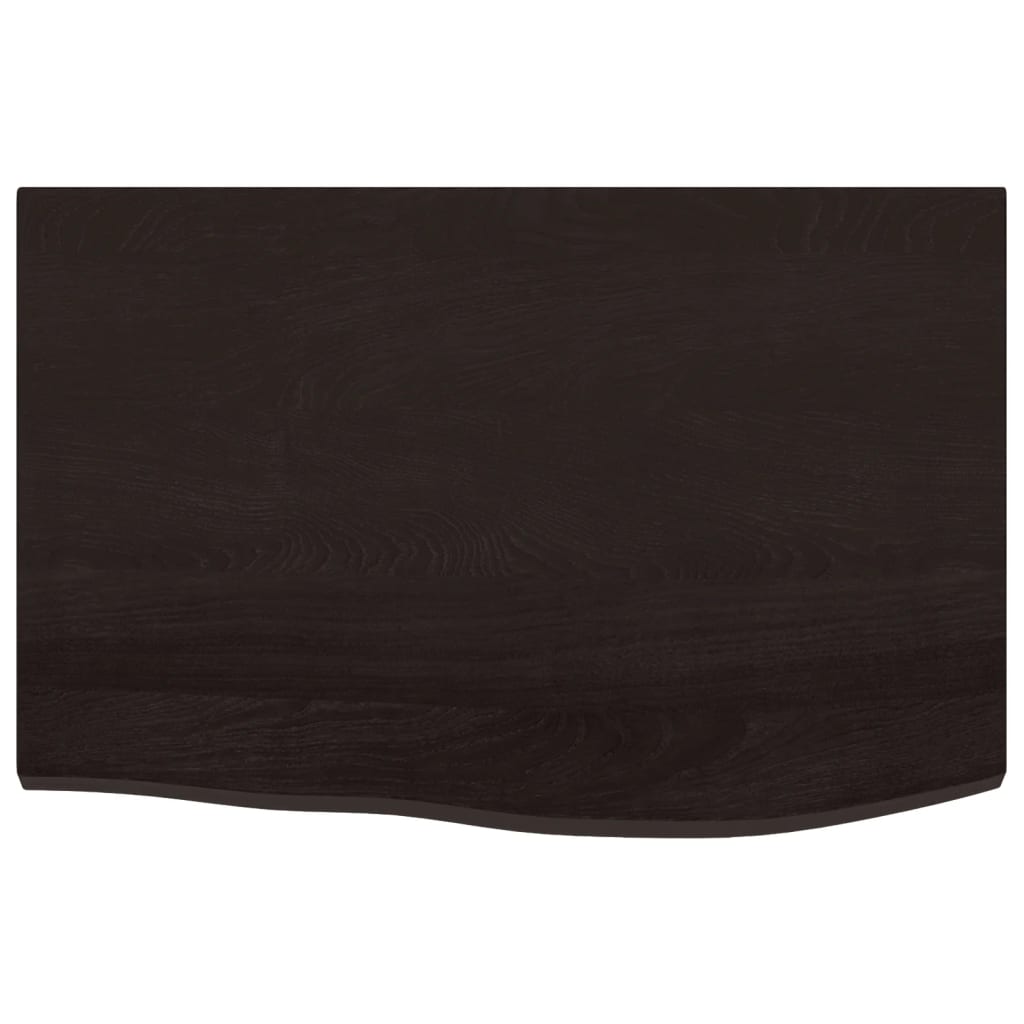 vidaXL Wall Shelf Dark Brown 60x40x2 cm Treated Solid Wood Oak 4