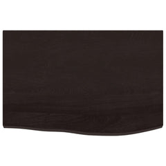 vidaXL Wall Shelf Dark Brown 60x40x2 cm Treated Solid Wood Oak 4