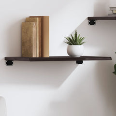 vidaXL Wall Shelf Dark Brown 60x40x2 cm Treated Solid Wood Oak 1