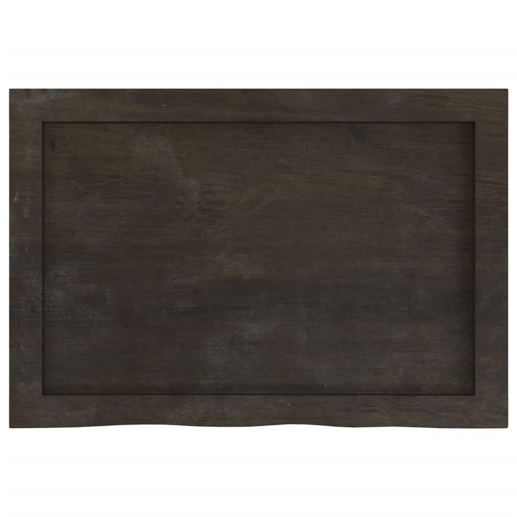 vidaXL Wall Shelf Dark Brown 60x40x(2-4) cm Treated Solid Wood Oak 5