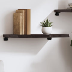 vidaXL Wall Shelf Dark Brown 60x40x(2-4) cm Treated Solid Wood Oak 1