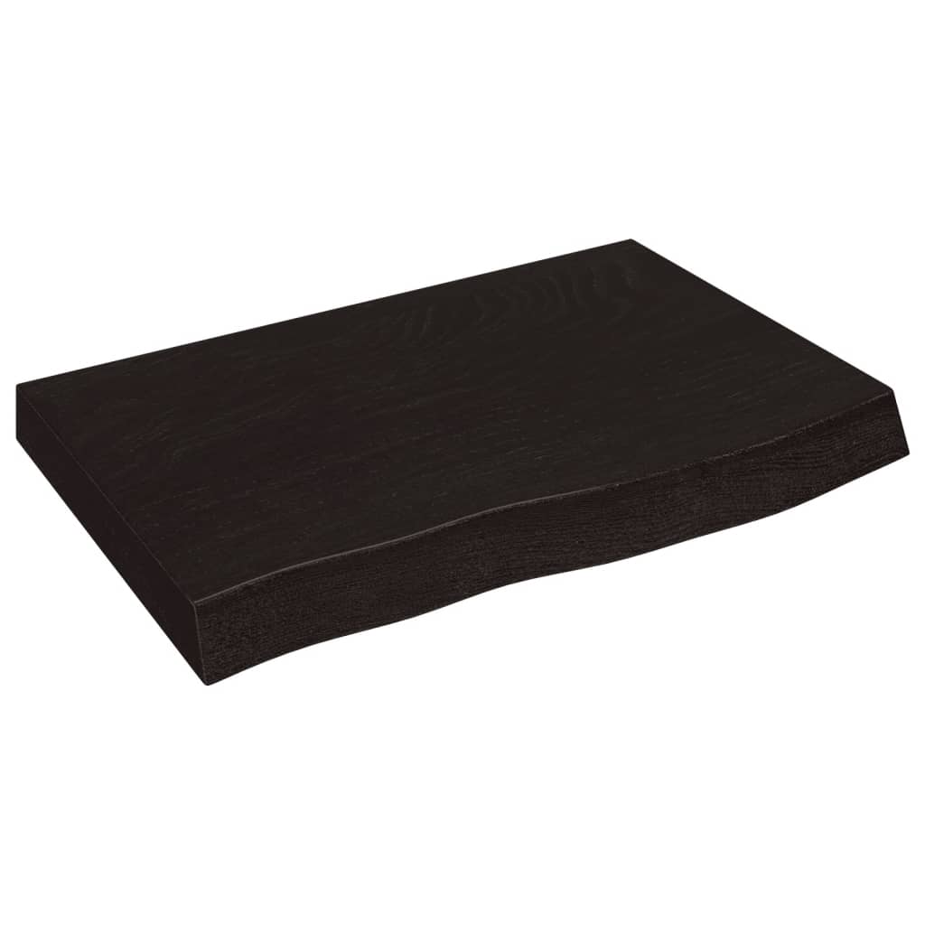 vidaXL Wall Shelf Dark Brown 60x40x(2-6) cm Treated Solid Wood Oak 2
