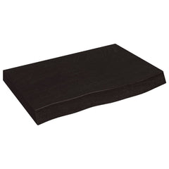 vidaXL Wall Shelf Dark Brown 60x40x(2-6) cm Treated Solid Wood Oak 2