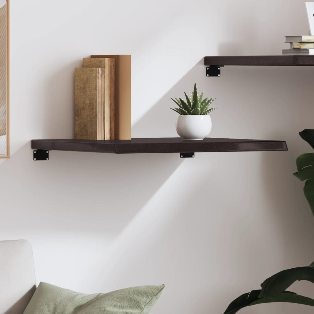 vidaXL Wall Shelf Dark Brown 60x50x(2-4) cm Treated Solid Wood Oak 3