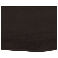 vidaXL Wall Shelf Dark Brown 60x50x(2-4) cm Treated Solid Wood Oak 4
